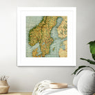 Vintage Map of Norway and Sweden (1921) by Adam Shaw on GIANT ART - white photo illustration