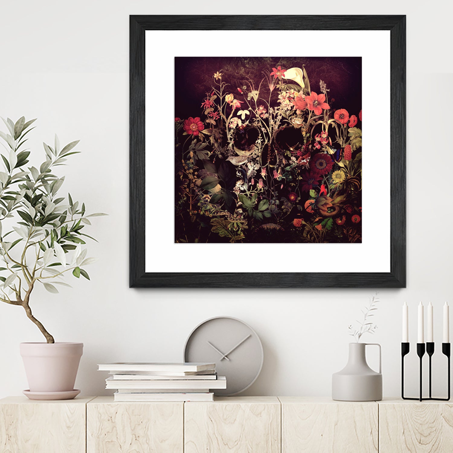 Bloom Skull by Ali Gulec on GIANT ART - red photo illustration