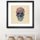 Skull Floral by Ali Gulec on GIANT ART - white digital drawing