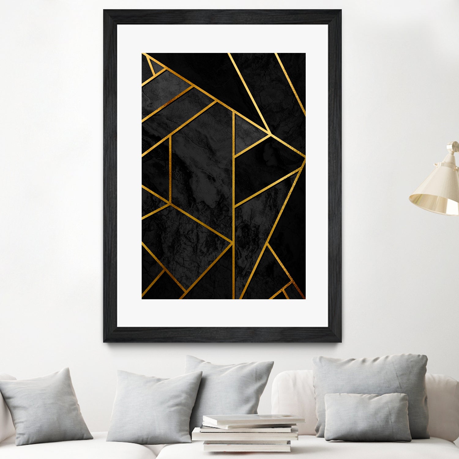 Mosaic with golden lines. by Nemanja Sekularac on GIANT ART - black photo illustration