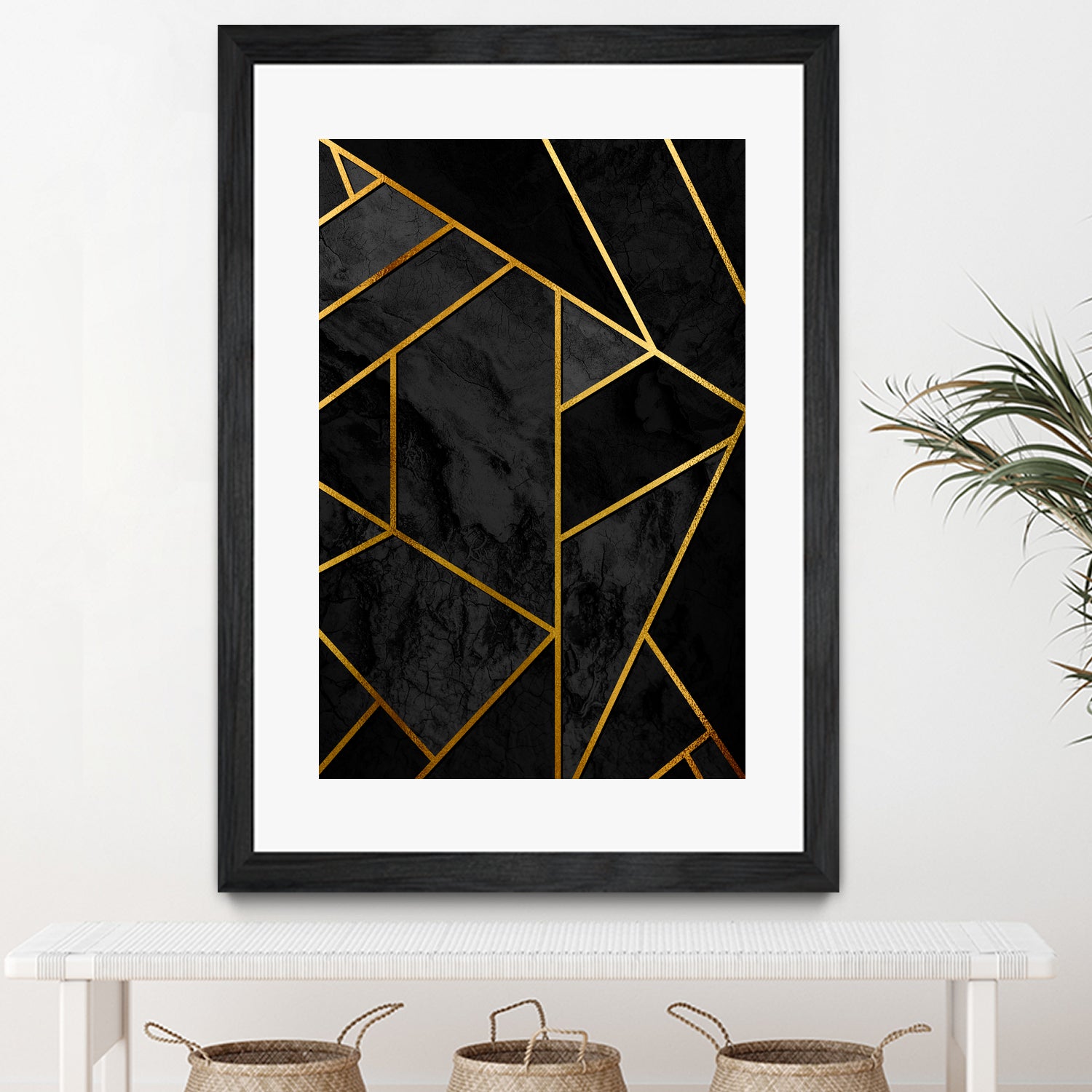 Mosaic with golden lines. by Nemanja Sekularac on GIANT ART - black photo illustration