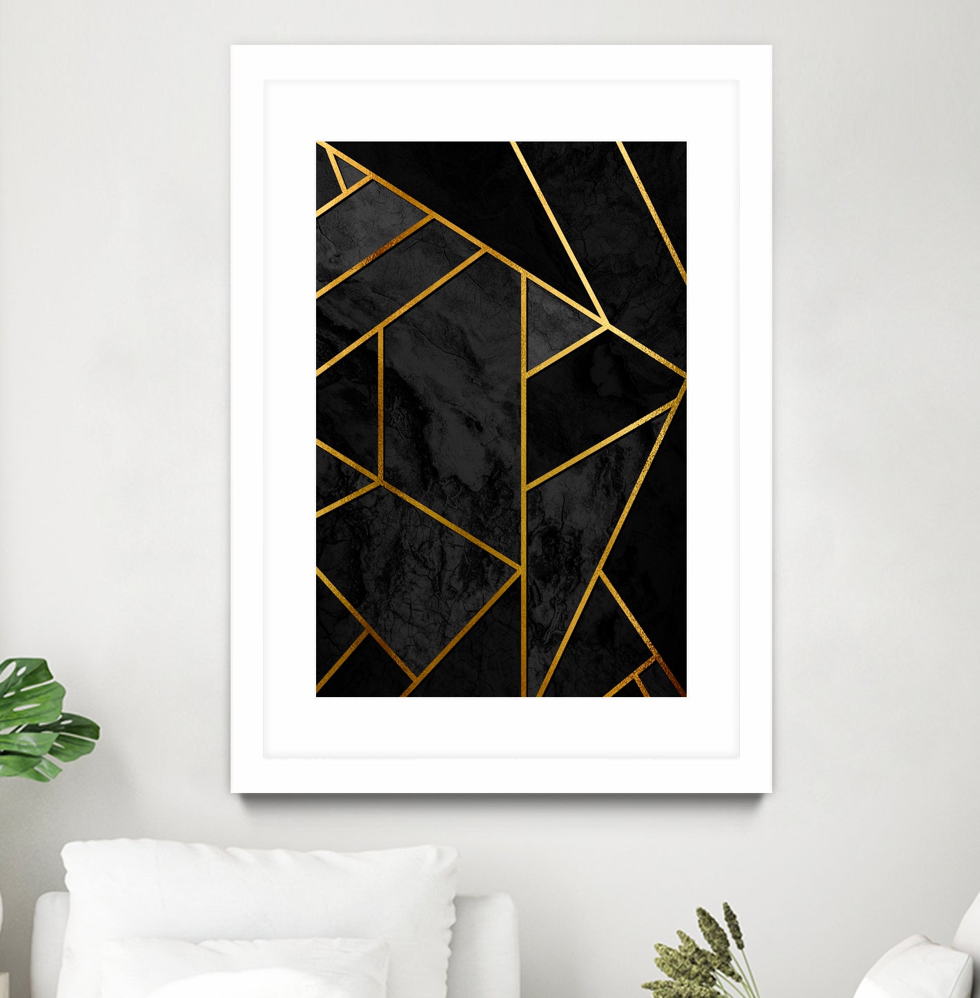 Mosaic with golden lines. by Nemanja Sekularac on GIANT ART - black photo illustration