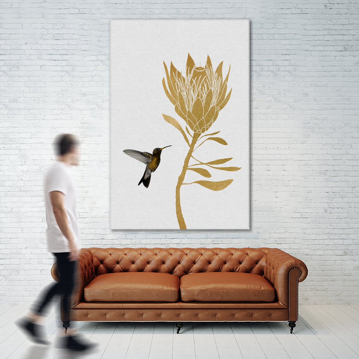 Hummingbird & Flower I by Dana Shek on GIANT ART - white digital painting