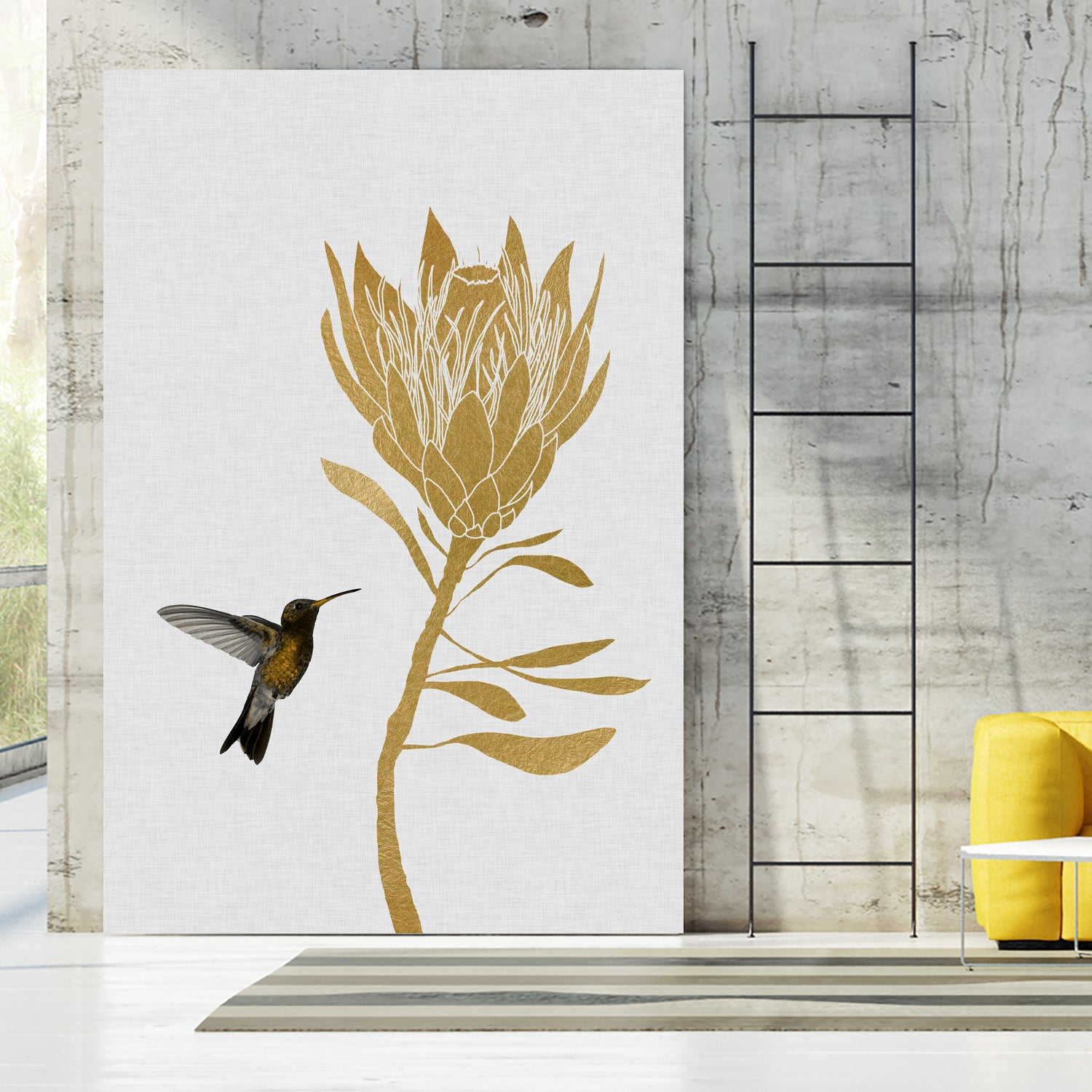 Hummingbird & Flower I by Dana Shek on GIANT ART - white digital painting