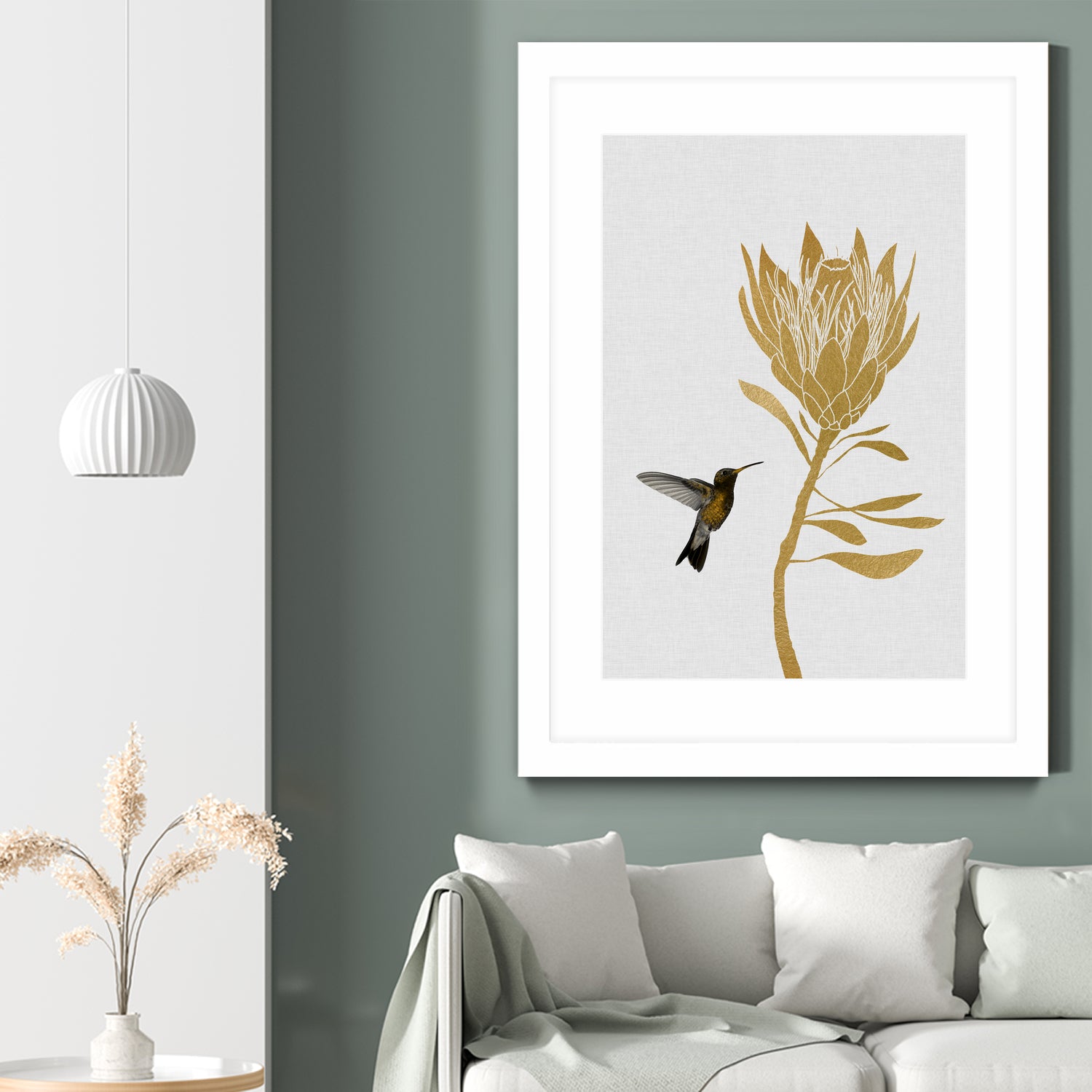 Hummingbird & Flower I by Dana Shek on GIANT ART - white digital painting