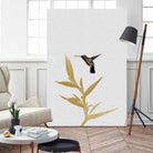 Hummingbird & Flower II by Dana Shek on GIANT ART - white digital painting