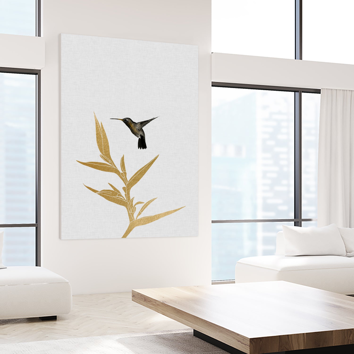 Hummingbird & Flower II by Dana Shek on GIANT ART - white digital painting