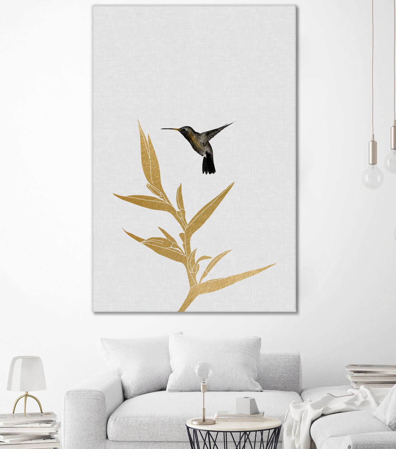 Hummingbird & Flower II by Dana Shek on GIANT ART - white digital painting