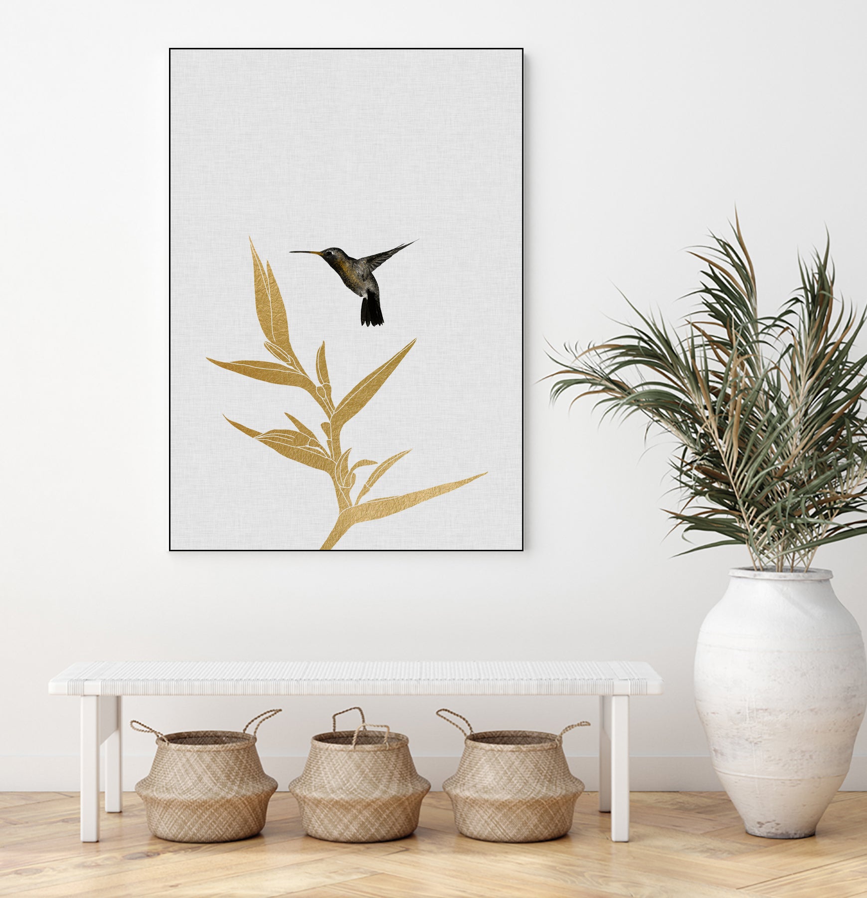 Hummingbird & Flower II by Dana Shek on GIANT ART - white digital painting