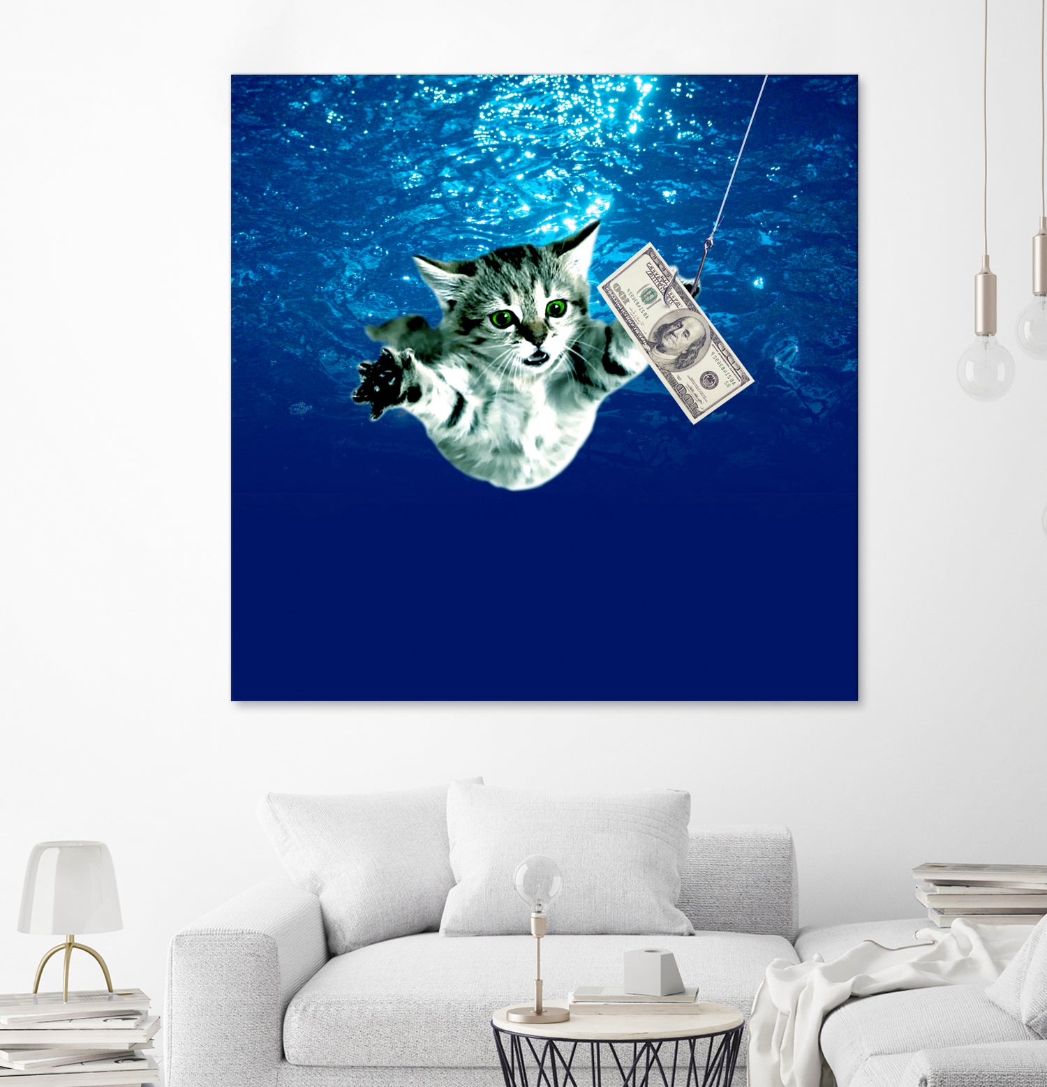 Cat Nvermind Album Cover under Water BabyNeve by Damian Augustyniak on GIANT ART - blue photo manipulation