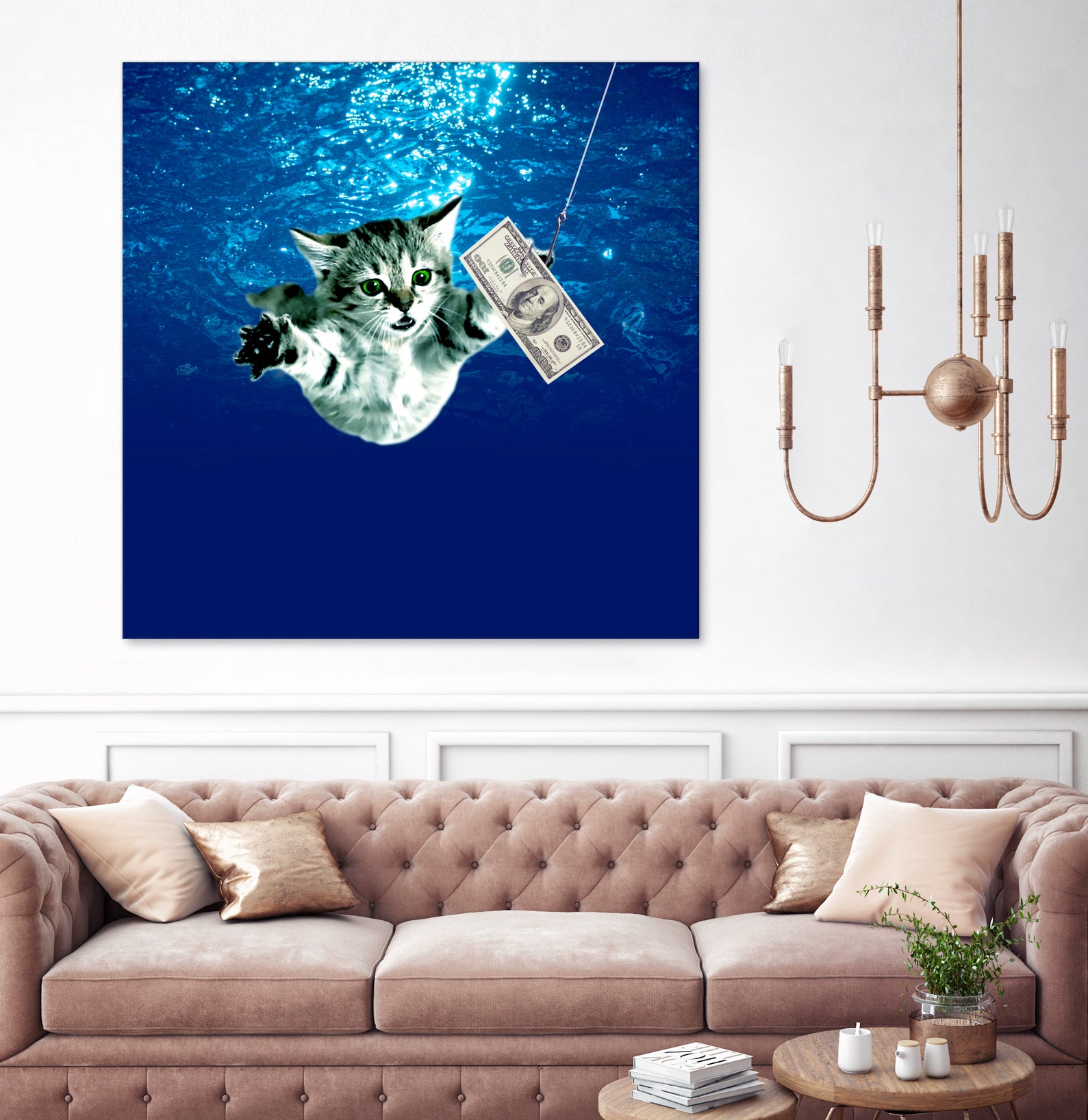 Cat Nvermind Album Cover under Water BabyNeve by Damian Augustyniak on GIANT ART - blue photo manipulation