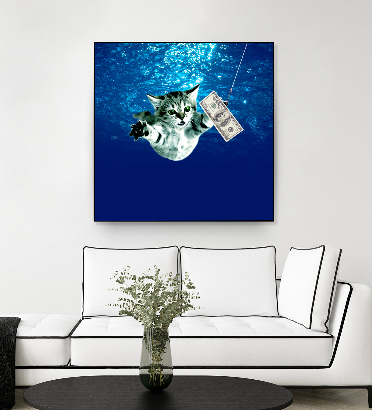 Cat Nvermind Album Cover under Water BabyNeve by Damian Augustyniak on GIANT ART - blue photo manipulation