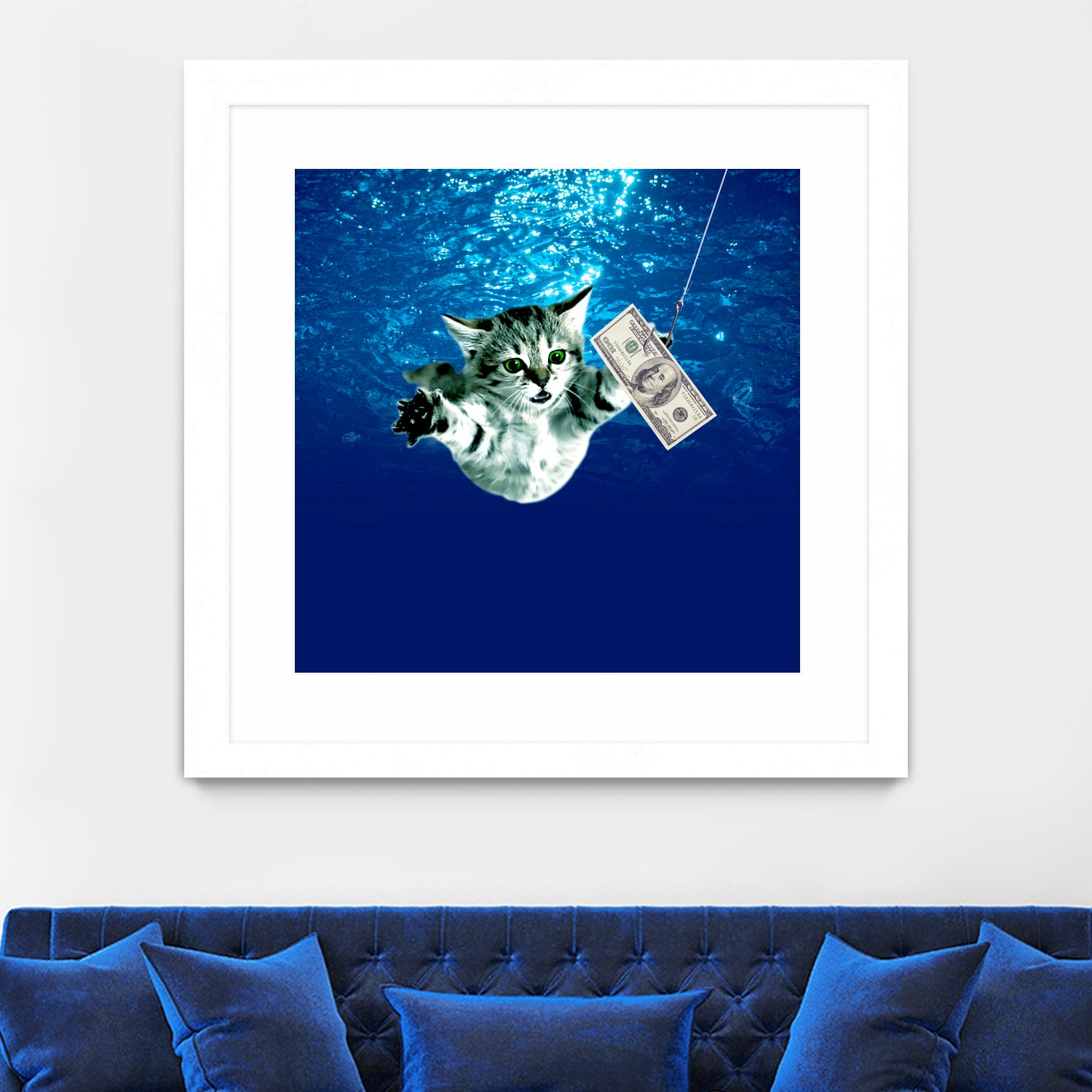 Cat Nvermind Album Cover under Water BabyNeve by Damian Augustyniak on GIANT ART - blue photo manipulation