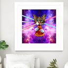 Cat Pizza Eating Cosmos Space galaxy by Damian Augustyniak on GIANT ART - blue photo manipulation