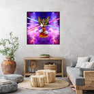 Cat Pizza Eating Cosmos Space galaxy by Damian Augustyniak on GIANT ART - blue photo manipulation