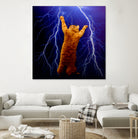 cat Thunders lighting space universe galaxy by Damian Augustyniak on GIANT ART - blue photo manipulation