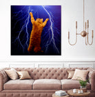 cat Thunders lighting space universe galaxy by Damian Augustyniak on GIANT ART - blue photo manipulation