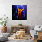 cat Thunders lighting space universe galaxy by Damian Augustyniak on GIANT ART - blue photo manipulation