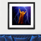 cat Thunders lighting space universe galaxy by Damian Augustyniak on GIANT ART - blue photo manipulation