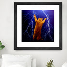 cat Thunders lighting space universe galaxy by Damian Augustyniak on GIANT ART - blue photo manipulation