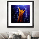 cat Thunders lighting space universe galaxy by Damian Augustyniak on GIANT ART - blue photo manipulation