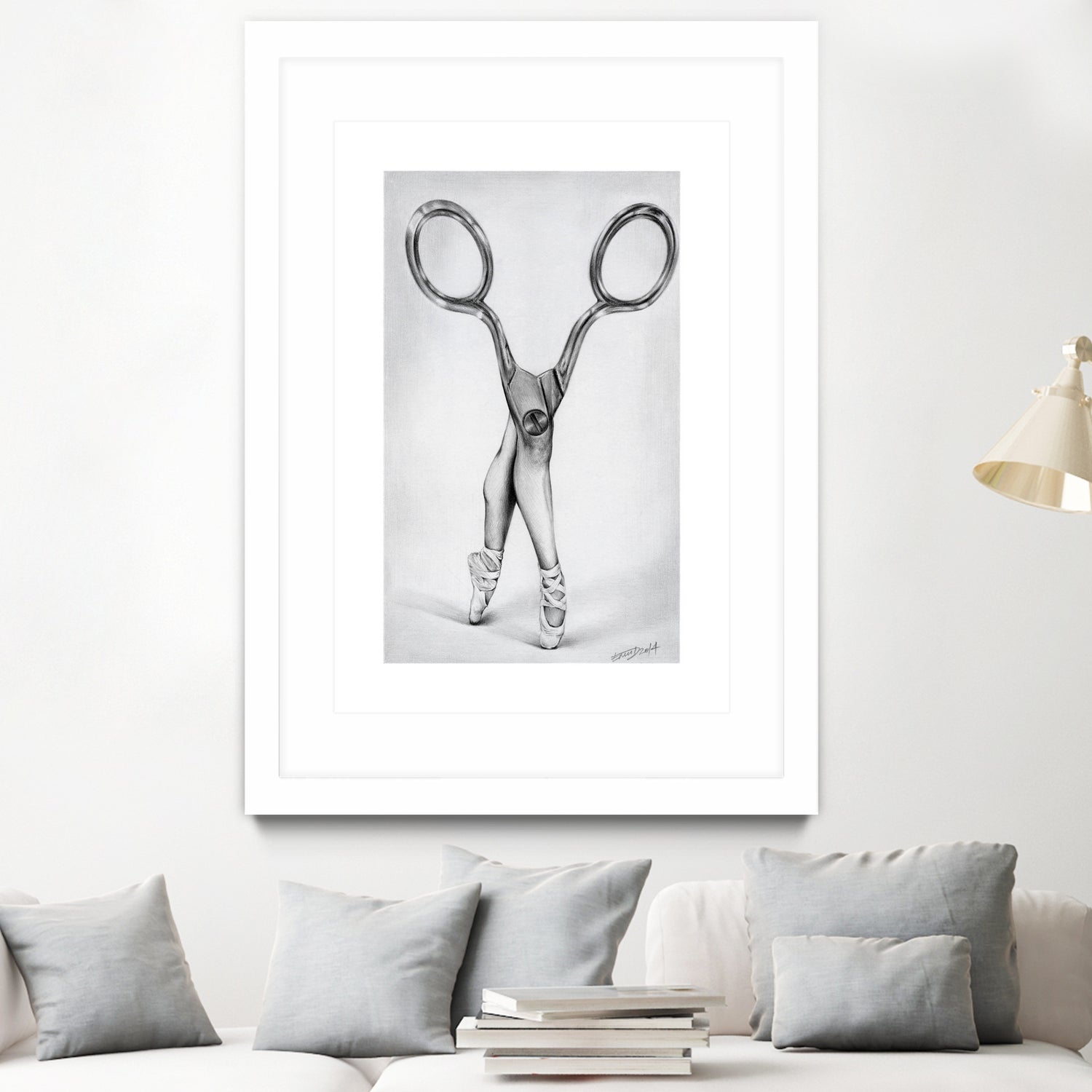 Scissors by Emi Dimitrova on GIANT ART - gray mixed media