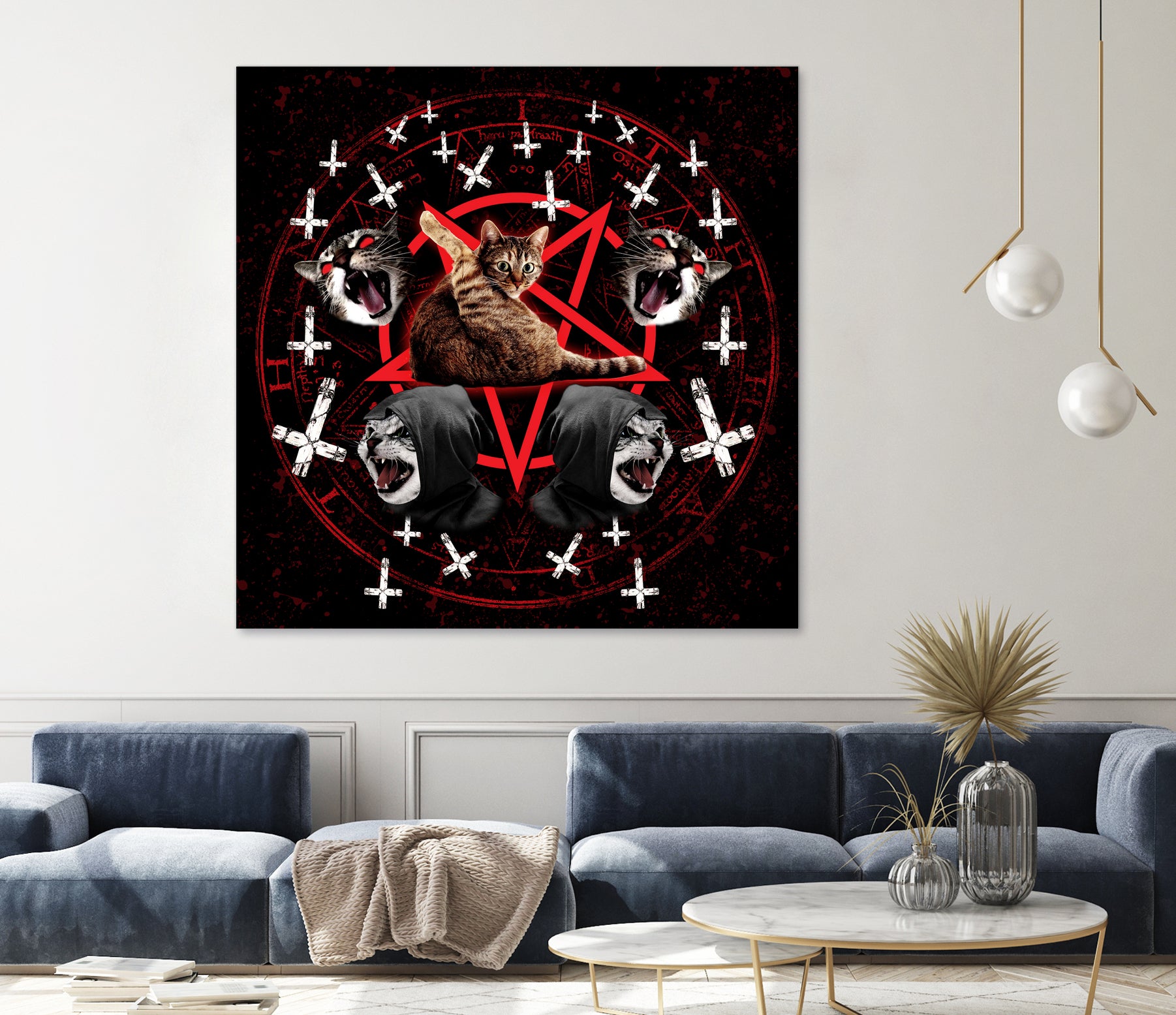 satanic cat pentagram death black metal band exorcist by Damian Augustyniak on GIANT ART - black photo manipulation