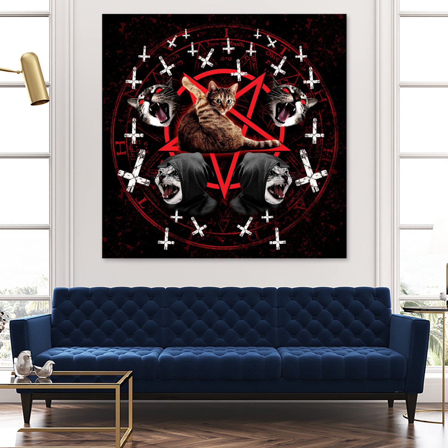 satanic cat pentagram death black metal band exorcist by Damian Augustyniak on GIANT ART - black photo manipulation