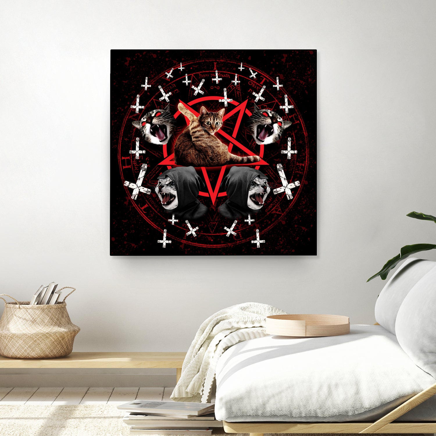 satanic cat pentagram death black metal band exorcist by Damian Augustyniak on GIANT ART - black photo manipulation