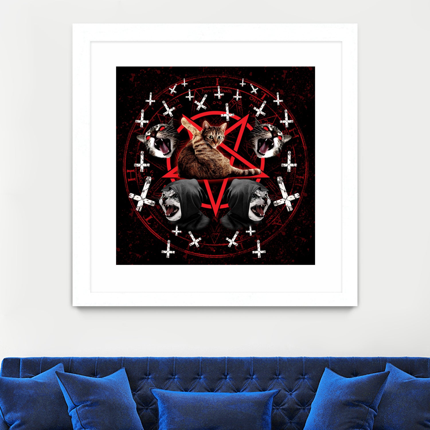 satanic cat pentagram death black metal band exorcist by Damian Augustyniak on GIANT ART - black photo manipulation