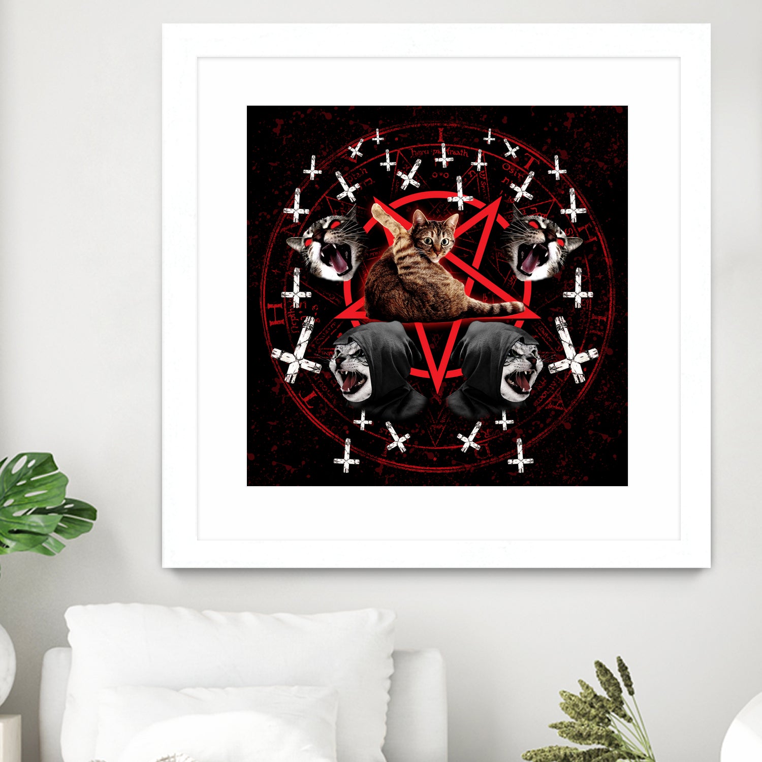 satanic cat pentagram death black metal band exorcist by Damian Augustyniak on GIANT ART - black photo manipulation