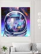 astronaut world map by Bekim Mehovic on GIANT ART - blue digital painting