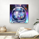 astronaut world map by Bekim Mehovic on GIANT ART - blue digital painting