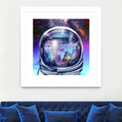 astronaut world map by Bekim Mehovic on GIANT ART - blue digital painting