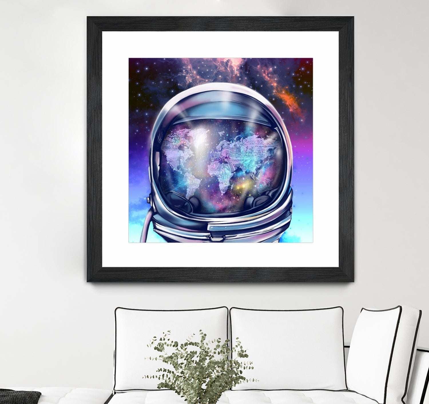 astronaut world map by Bekim Mehovic on GIANT ART - blue digital painting