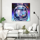 astronaut world map by Bekim Mehovic on GIANT ART - blue digital painting