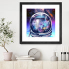 astronaut world map by Bekim Mehovic on GIANT ART - blue digital painting