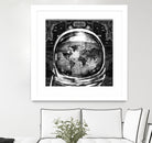 astronaut world map black and white by Bekim Mehovic on GIANT ART - black digital drawing