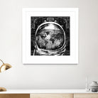 astronaut world map black and white by Bekim Mehovic on GIANT ART - black digital drawing