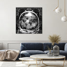 astronaut world map black and white by Bekim Mehovic on GIANT ART - black digital drawing