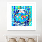 astronaut world map pop art by Bekim Mehovic on GIANT ART - blue digital painting