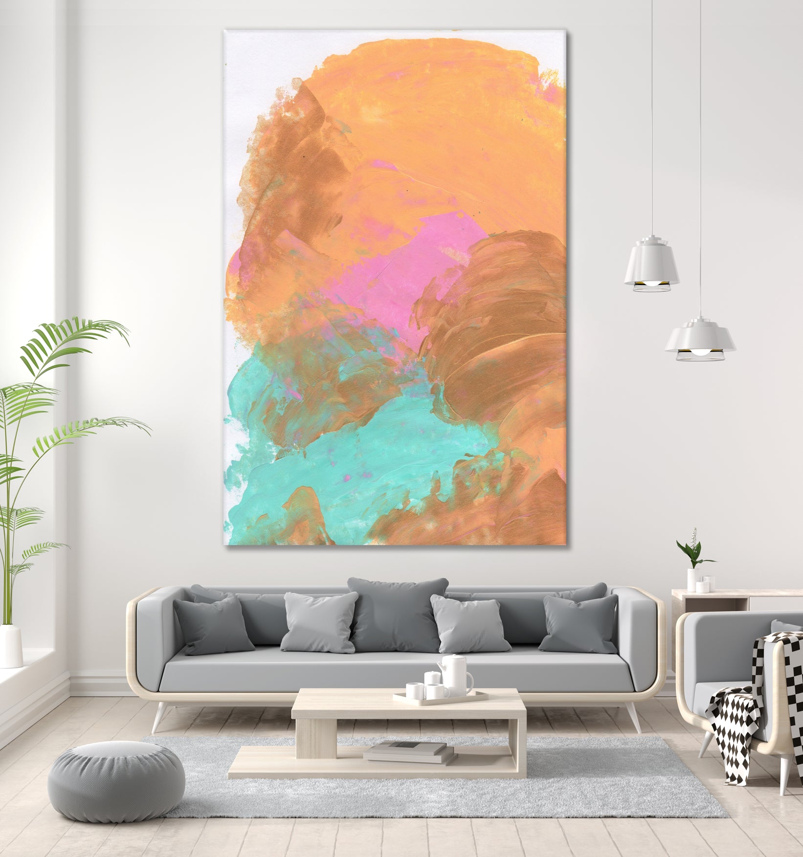 Abstract 842 by Cecilie Karoline on GIANT ART - pink mixed media