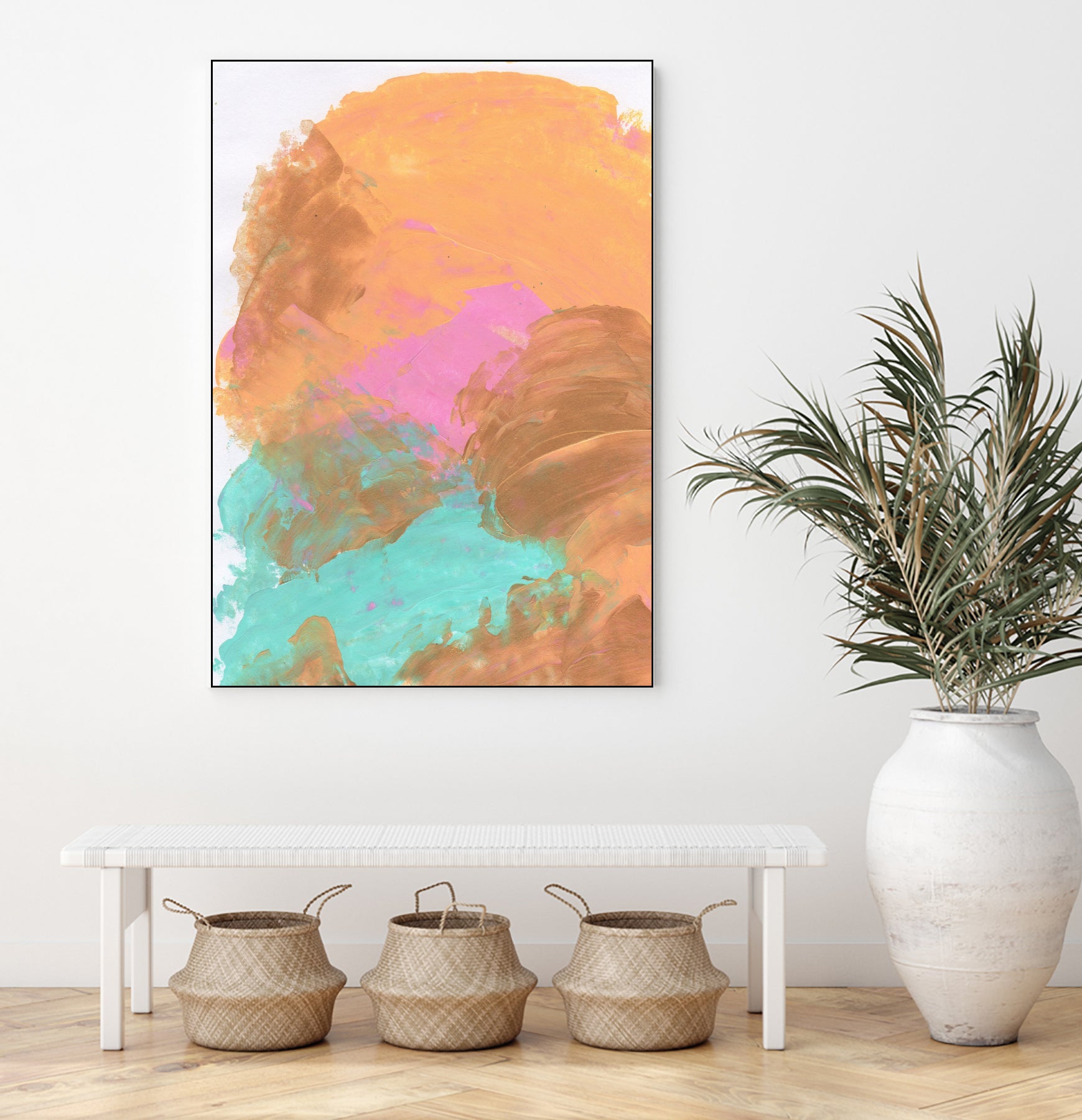 Abstract 842 by Cecilie Karoline on GIANT ART - pink mixed media