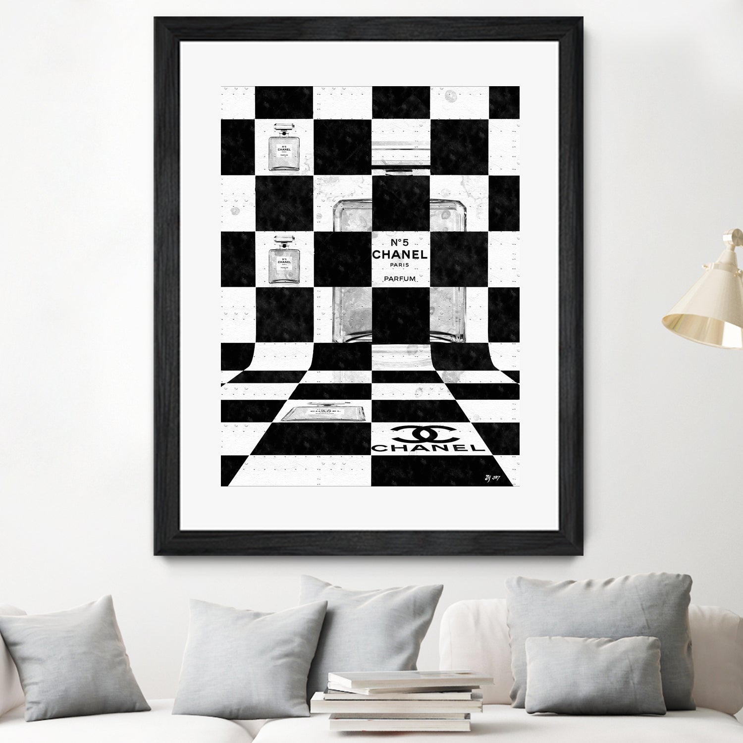 Chanel Chess by Daniel Janda on GIANT ART - black mixed media