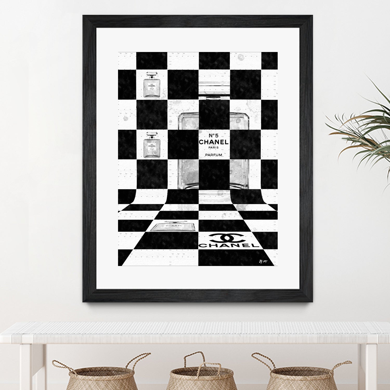 Chanel Chess by Daniel Janda on GIANT ART - black mixed media