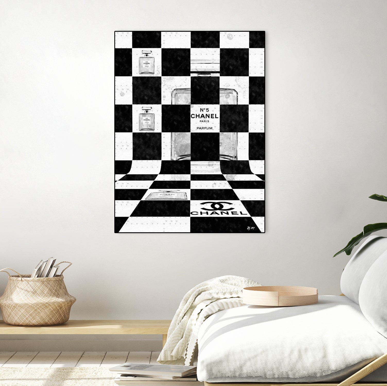 Chanel Chess by Daniel Janda on GIANT ART - black mixed media