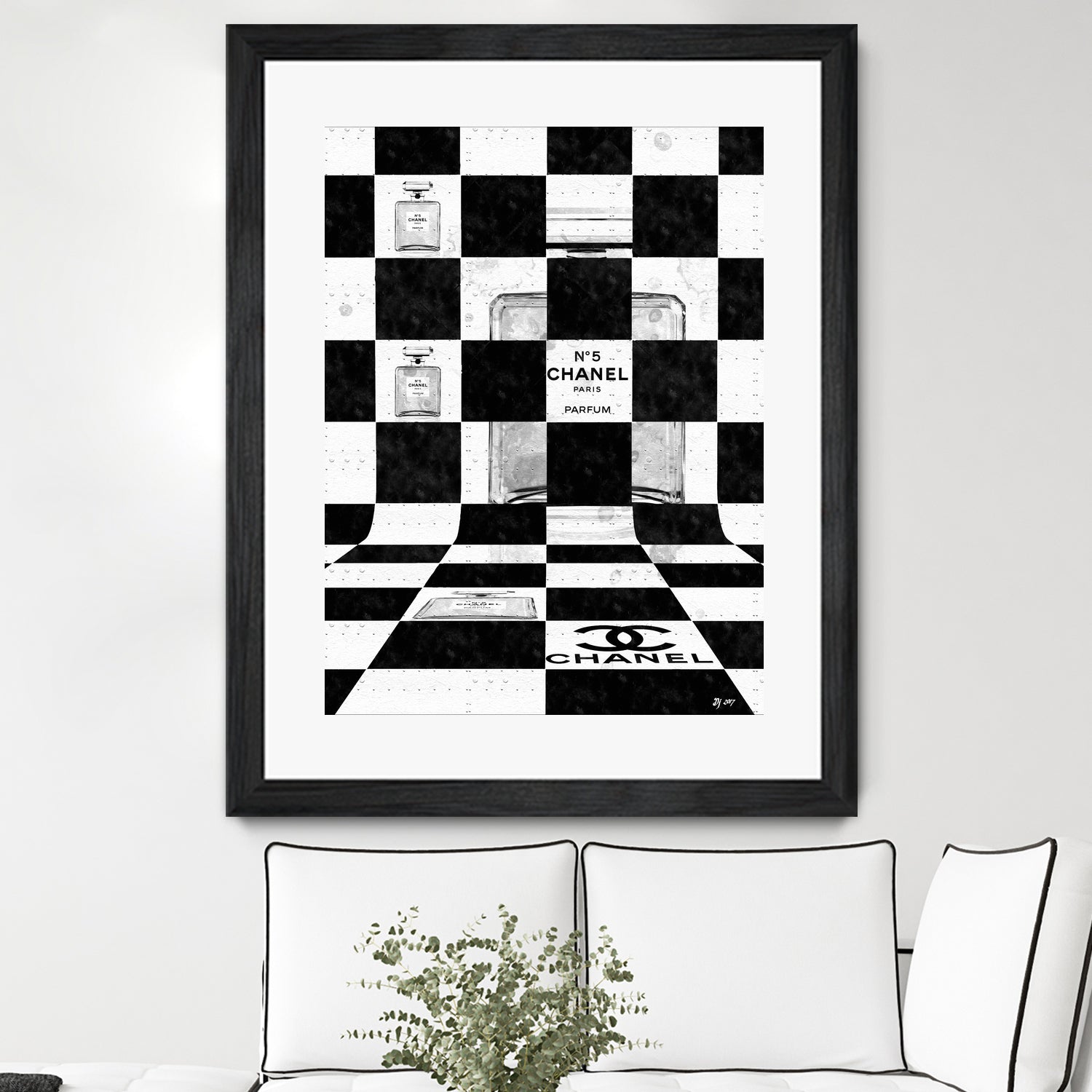 Chanel Chess by Daniel Janda on GIANT ART - black mixed media