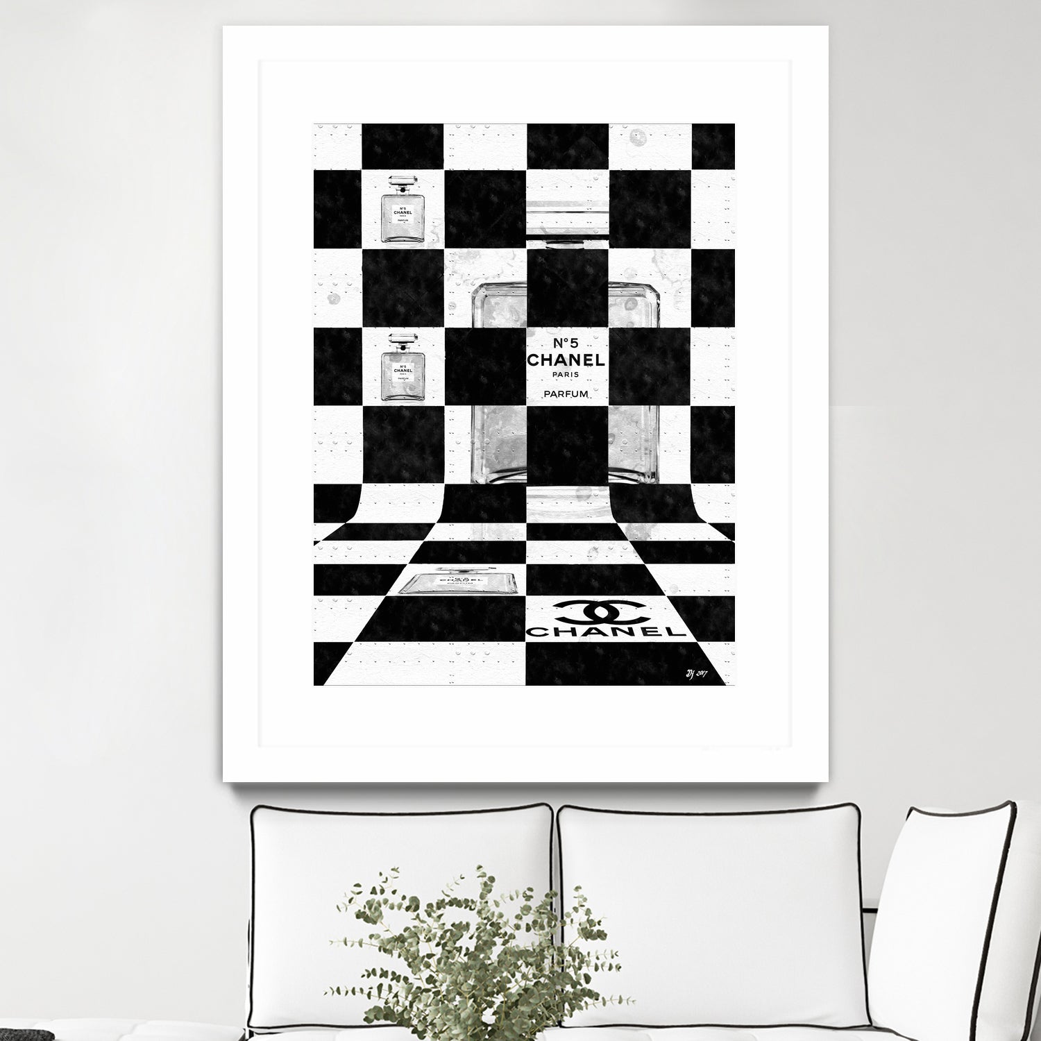 Chanel Chess by Daniel Janda on GIANT ART - black mixed media