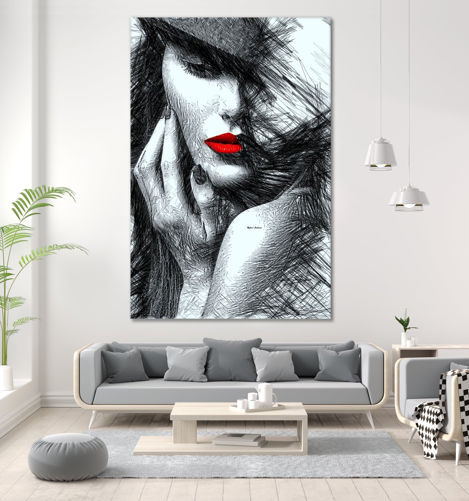 Fashion Flair in Black and White by Rafael Salazar on GIANT ART - black digital painting