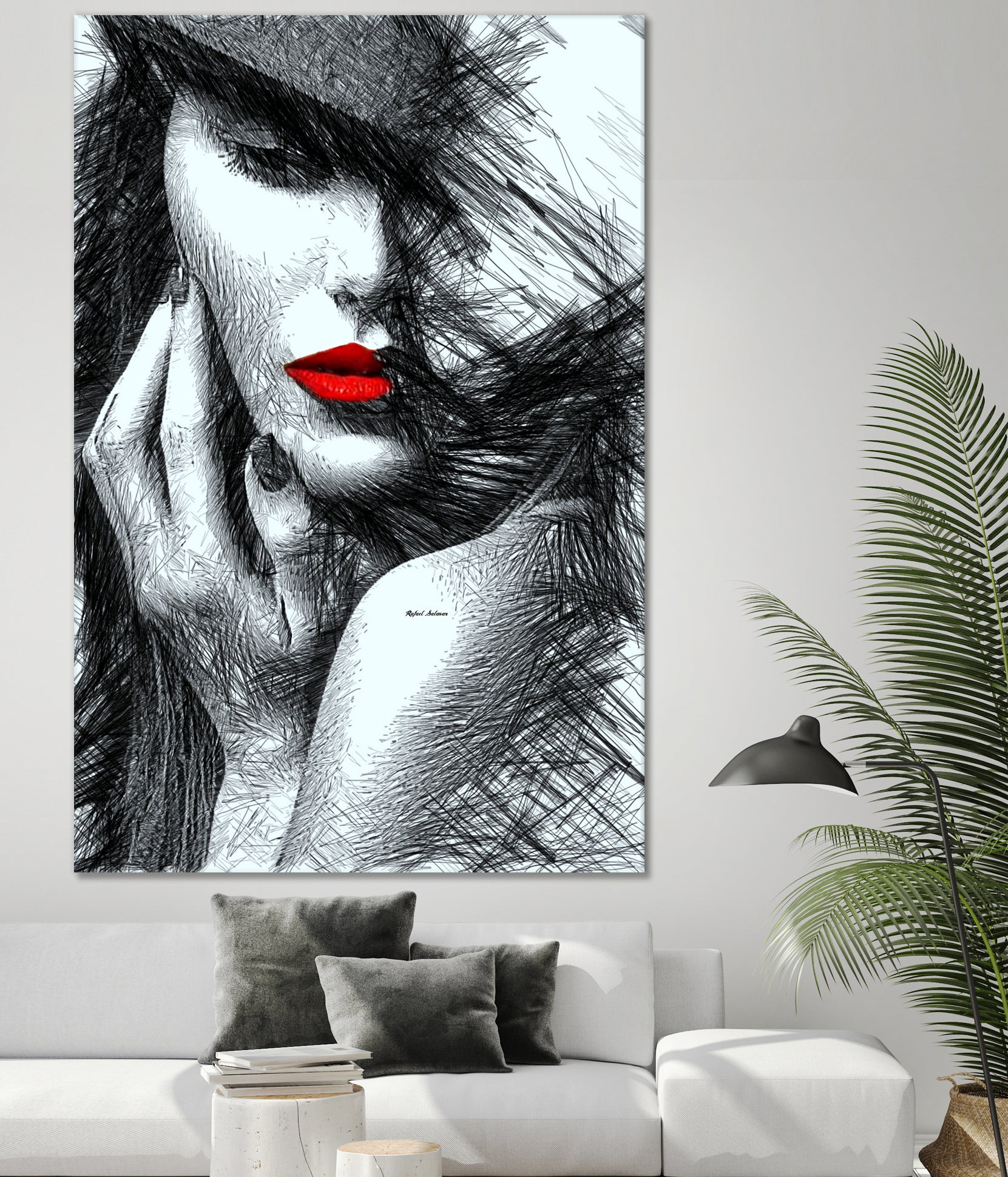 Fashion Flair in Black and White by Rafael Salazar on GIANT ART - black digital painting